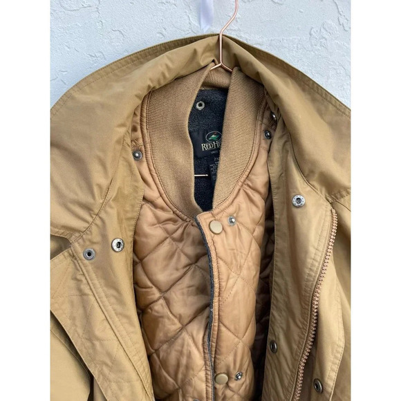 Redhead Mens Long Sleeve Quilted Double Hoodie Jacket Brown Sz XXL - Picture 13 of 14